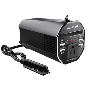 Productos de alta calidad 150W Inversor de corriente Dc 12V a 110V Ac Car Inverter Smart Car Power Inverter