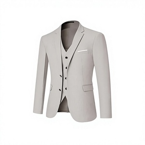 Traje de 3 Piezas para Hombre, Corte Slim, Antiarrugas, Blazer, Chaleco y Pantalones, para Negocios, Bodas y Eventos Formales - Product Image 1