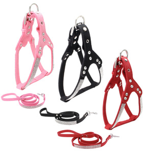 Wholesale Hot Selling Plain Solid Color Vegan <strong>Leather</strong> <strong>Harness</strong> for Pet Dog - Product Image 3