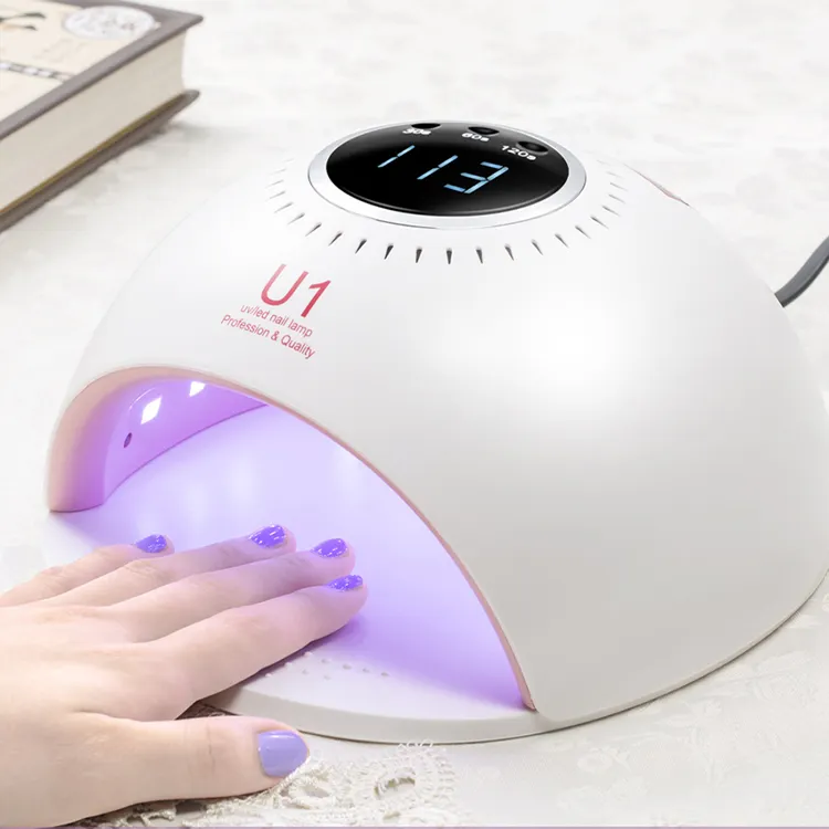 Lampe à ongles LED UV 84W pour ongles en gel Séchoir à séchage rapide avec 3 minuteries Séchoir à ongles professionnel pour salon à domicile