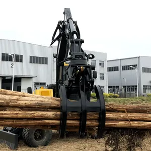 Excavadora giratoria hidráulica móvil pinza de madera cargadora de madera giratoria