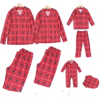 Pyjamas de Noël assortis pour la famille avec motif à carreaux Buffalo en flanelle de coton pour maman, papa, bébé, enfants, toute la famille, Noël