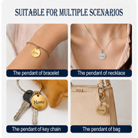 HOTWAY Gravierte Namens- und Logo-Anhänger aus Edelstahl, Runde Blanko-Charms für Schmuckherstellung, Halsketten und Armbänder