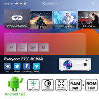 Everycom E700 2k Max Full HD Smart 1080P Android WIFI Smart TV Vidéo Projecteur Tv Projecteur 4k Home Theater