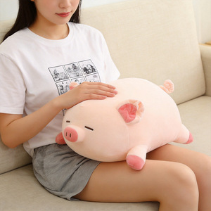 Cojín de Peluche de Cerdo <span class=keywords><strong>Gordo</strong></span> con Logotipo Personalizado, Muñeco de Peluche de Cerdo Rosa Suave y Elástico para Aliviar la Ansiedad, Decoración de Cama - Product Image 6
