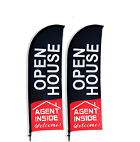 Kit de drapeau plume personnalisé avec sac de transport, drapeau plume pour agents immobiliers lors de visites immobilières