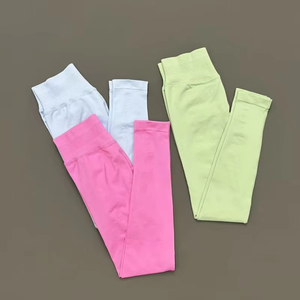 Leggings de yoga taille haute sans couture pour femme, effet froncé fessier, 44 couleurs unies, contrôle du ventre, effet galbe fessier, pantalon de sport longueur intégrale - Product Image 5