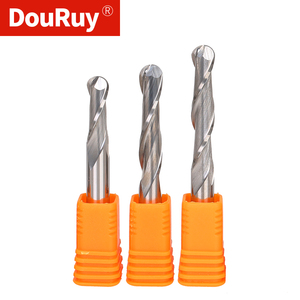 Douruy 6mm hai sáo xoắn ốc Bóng Mũi phay cắt Vonfram cacbua đôi cuối nhà máy cho bit khắc gỗ - Product Image 5