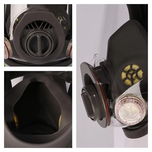 Masque respiratoire industriel ABEK demi-visage complet, anti-gaz lacrymogènes, anti-poussière et anti-nucléaire, filtre CBRN tactique anti-toxique pour produits chimiques noirs et oxygène - Product Image 5