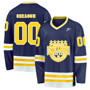 Großhandel Hochwertiges Sublimations-Eishockey-Trainingstrikot Günstiges Individuelles Logo Bestickt Bedruckt Übergröße Jugend-Eishockeytrikot - Product Image 4