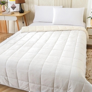 مخصص ثقيل مبطن الفانيلا بطانية صوف مرجحة دافئ لينة شيربا رمي للاستخدام في فصل الشتاء-العلاج المنزلي المحمول فندق عادي - Product Image 2