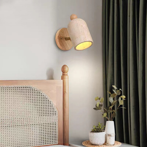 Huangdong Stone Wall Lamp Wabi Sabi Bedside <b>Light</b> Rotating <b>Retro</b> Bedroom Reading Fixture - Product Image 3