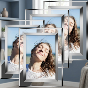 Cadre photo personnalisé en verre cristal 5x7 8x10 A3 A4 avec impression sérigraphique, logo personnalisé, en stock pour miroir de table ou cadeau - Product Image 2