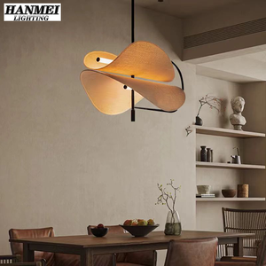 Lámpara Colgante de Tela de Estilo Chino Moderno para Sala de Estar, Hotel, Casa de Huéspedes, Restaurante, Forma Ovalada, Base E26, Habitaciones Privadas HM-MY-0520 - Product Image 6