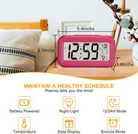 Reloj Despertador Digital Electrónico Creativo con Sensor de Luz Nocturna, Pantalla LED de Temperatura, Función de Repetición, Diseño Bohemio - Regreso a Clases