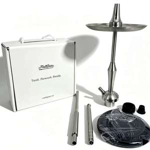 Stainless Steel Mattpear Hookah Stem Set Single Hose <b>Portable</b> Shisha Accessory Kit with Gift Box for <b>Bar</b> Home Travel - Product Image 1