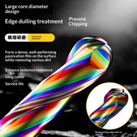 2 Flute Solid Carbide Ball Nose End Mill, Pemotong Penggilingan Eksternal R dengan Lapisan Pelangi untuk Pemesinan CNC Paduan Aluminium.