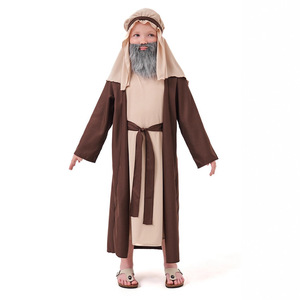 Túnica Azul Árabe, Disfraz de <span class=keywords><strong>Abuelo</strong></span> Marrón, Disfraz de Niño, Túnica de Súich, Disfraz de Fantasía, Ropa Árabe - Product Image 6