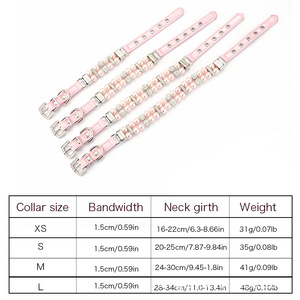 Collier à boucle en diamant pour chat et chien, petit animal de compagnie rose, Imitation de perle, corde de Traction, fournitures pour animaux de compagnie - Product Image 5