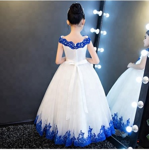 Nouvelle robe de mariée pour enfants, robe de fête d'été, robe de demoiselle d'honneur en dentelle, robe de fée fleurie - Product Image 3