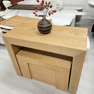 Ensemble de table à manger pour <span class=keywords><strong>4</strong></span> à 14 personnes, table à manger extensible en bois de 1 à 10 <span class=keywords><strong>pieds</strong></span> avec extension pour table de jeu - Product Image 4