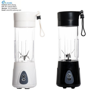 Batidora portátil recargable por USB, botella de viaje de seis cuchillas con 380ml de plástico OEM, piezas de repuesto gratis de inmersión BL 216 380 - Product Image 1