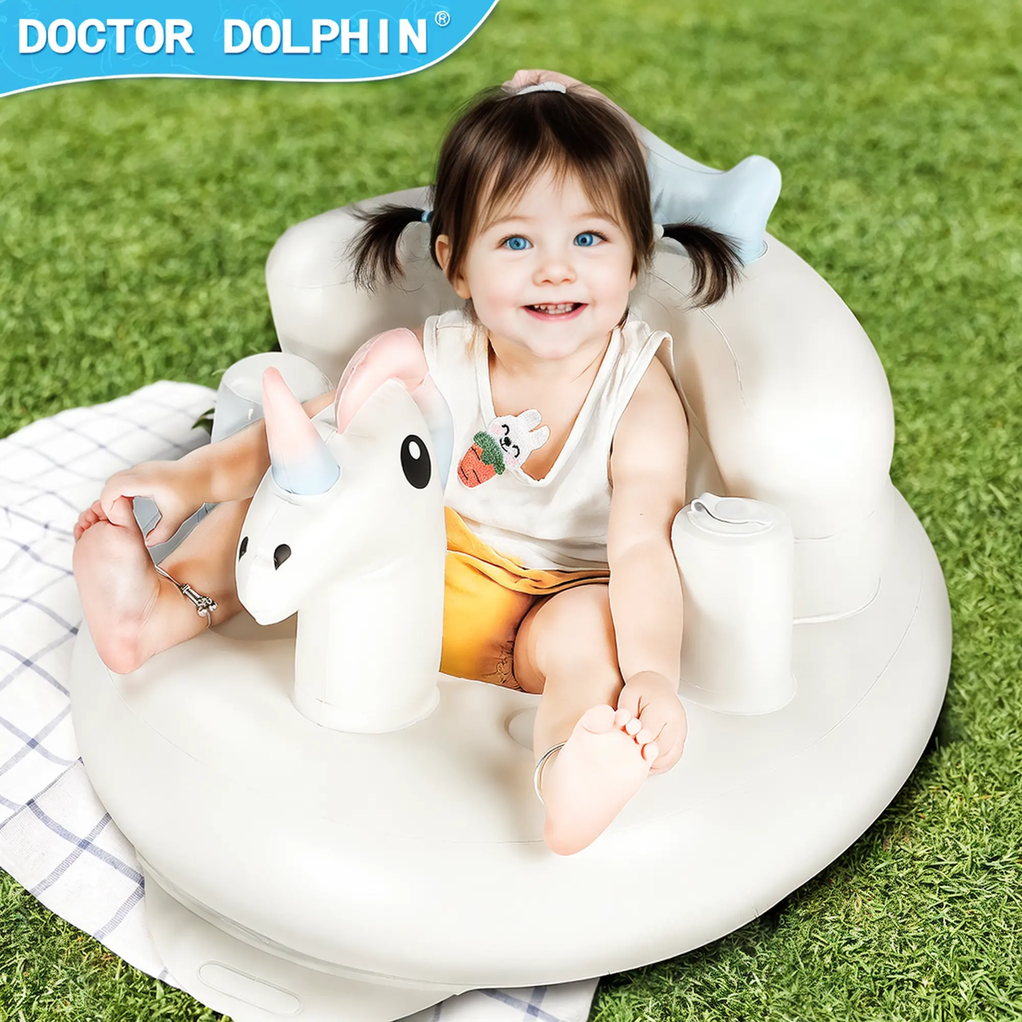 Sofá Inflable Portátil, Silla Inflable de Animales, Sofá de Aprendizaje de Pvc para Bebé, Asiento Inflable para Bebé