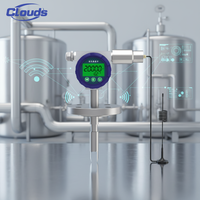 Densimètre à diapason Clouds Inline en acier inoxydable 0,0001g/cm³ 4G NB-IoT LoRa avec montage à bride fileté pour usage industriel