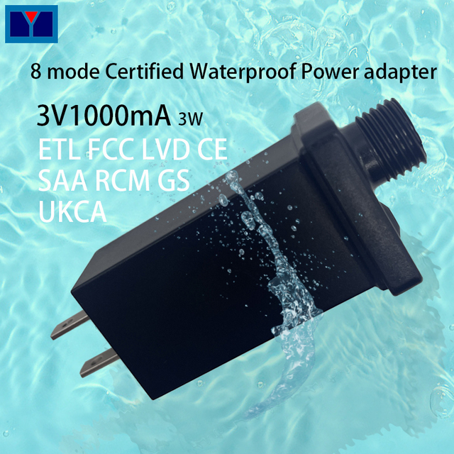 8-Function LED Driver IP44 Outdoor Power Supply 3W RGB Strip Light Rainproof 3V 1A PC Fireproof Material Power AC/DC Adapter