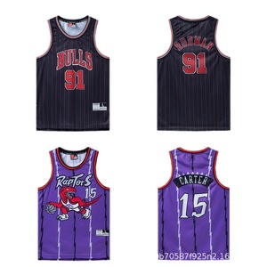 <span class=keywords><strong>Camiseta</strong></span> de malla de estilo retro americano Chaleco de baloncesto con estampado digital con - Product Image 5