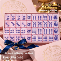 Set Mahjong Amerika 166 Ubin Langit Berbintang 30mm Akrilik Premium Desain Asli 7 Warna OEM ODM Grosir untuk Hadiah Dewasa