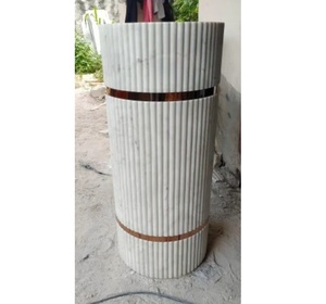 Lavabo sur colonne en marbre blanc naturel pour salle de bain intérieure, lavabo autoportant pour toilettes - Product Image 1