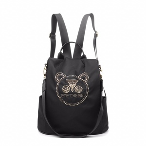 2025 superficie dello zaino <span class=keywords><strong>nera</strong></span> con motivo orso carino intarsiata con diamanti lucidi, <span class=keywords><strong>borsa</strong></span> Organizer da viaggio ad alta qualità 2700 # - Product Image 1