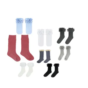 Утолщенные детские носки Qusart из органического хлопка, милые высокие одноразовые носки из бамбука, Осень-зима, Детские марионетки до колена