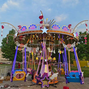 Chaise volante de nouvelle conception pour l'attraction extérieure de parc d'enfants balançoire heureuse-tour tournant en fibre de verre et en acier capacité de 12 personnes - Product Image 4