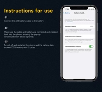 XZZ étiquette de câble flexible de réparation de batterie d'origine intégrée pour iPhone 11 12 13 14 Pro Maxseries avertissement santé réparation batterie Pop