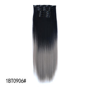 Extensions de <span class=keywords><strong>cheveux</strong></span> dégradées de couleur européennes et américaines 16 Card <span class=keywords><strong>Clip</strong></span> Hair 6 pièces - Product Image 1