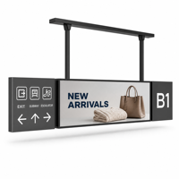 Alışveriş Merkezi Atriyumu Çift Ekranlı Çift Taraflı Uzatılmış Bar LCD Ekran Asılı Reklam Dijital Tabela Android WiFi Ultra İnce