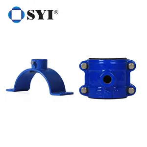 SYI Ductile Iron Di Universal Thread Outlet Stainless Steel Band Saddle Clamp Tapping Belt Saddle