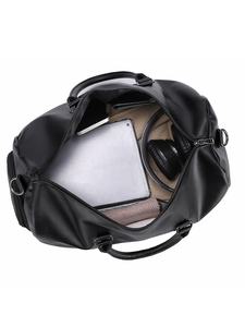 حقيبة سفر مخصصة بشعار مميز من الجلد النباتي للعطلات الأسبوعية والرياضة وحمل الأمتعة للنساء والرجال - Product Image 3