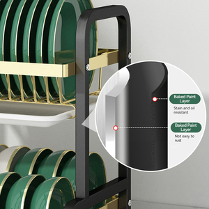 2 lớp Countertop đồ ăn lưu trữ giá nhà bếp khô món ăn giá với dao kéo drainer - Product Image 4