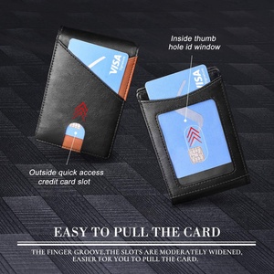Billetera minimalista <span class=keywords><strong>de</strong></span> <span class=keywords><strong>cuero</strong></span> Real para hombre, billetera <span class=keywords><strong>de</strong></span> bolsillo frontal con bloqueo RFID, Clip para dinero, gran oferta <span class=keywords><strong>de</strong></span> <span class=keywords><strong>Amazon</strong></span> - Product Image 5