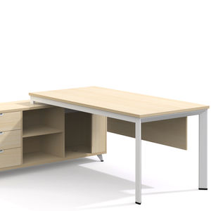 Ensemble de mobilier de bureau moderne en forme de L pour directeur, manager, PDG, patron, bureau de direction avec armoire de rangement - Product Image 1