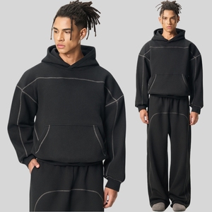 <span class=keywords><strong>Felpa</strong></span> con <span class=keywords><strong>Cappuccio</strong></span> in Pile 350Gsm, Oversize, Taglio Corto, Stile Hip Hop Streetwear, con Cucitura Hasselblad, Grigio Chiaro - Product Image 4
