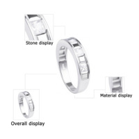 Bagues personnalisées en argent 925 plaqué platine avec pierres précieuses incrustées de zircone cubique, sertissage pavé, haute qualité, cadeau de fiançailles ou de mariage pour femme