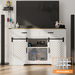 Puerta <span class=keywords><strong>de</strong></span> Granero Moderna Ajustable, Aparador Blanco, Despensa <span class=keywords><strong>de</strong></span> Cocina, Gabinete <span class=keywords><strong>de</strong></span> Almacenamiento <span class=keywords><strong>de</strong></span> Vino y <span class=keywords><strong>Licor</strong></span> para Comedor, Sala <span class=keywords><strong>de</strong></span> Estar y Cocina - Product Image 2