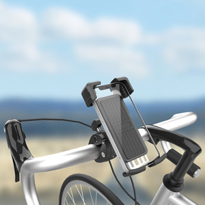 <b>Push</b> Type Bike Phone Holder Universal Mount For Motorcycle Electric Bike Mountain Bike Navigation With Adjustable Clamp Black - Product Image 1