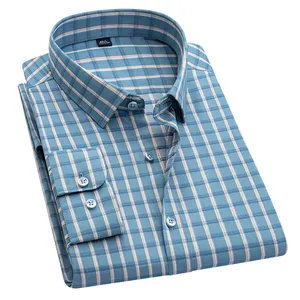 독특한 체크 디자이너 중간 및 고급 품질 의류 격자 무늬 사용자 정의 긴 소매 남성 셔츠