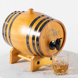 Whisky Cask Baril de vin en bois 5 L Oak Cask Home Bar Vieillissement Mini Cask fûts en bois <span class=keywords><strong>pour</strong></span> la bière - Product Image 5
