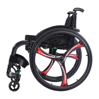 Silla de Ruedas Manual Ligera y Portátil de Fibra de Carbono SC01 para Deportes Activos, Baile y Terapia Física, Capacidad de Carga de 100 kg